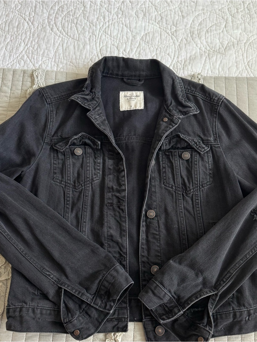 Abercrombie & Fitch Black Jean Jacket for Women